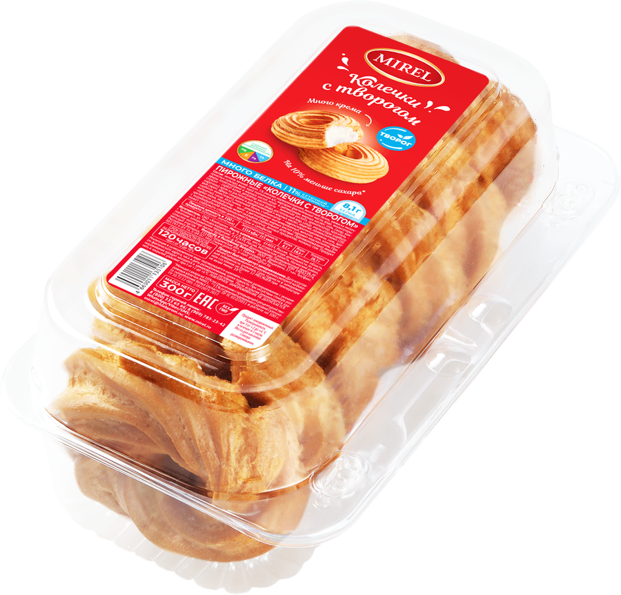 Пирожные MIREL Колечки с творогом, 6х50г