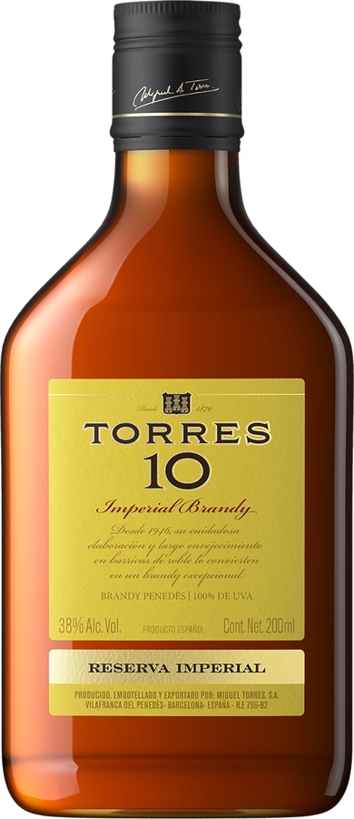 Бренди TORRES 10 Gran Reserva 38%, 0.2л