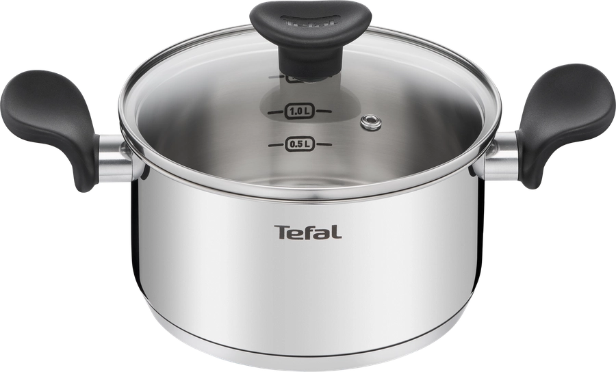 Кастрюля с крышкой TEFAL Primary d=18см, нержавеющая сталь 2.1л Арт. E3084374