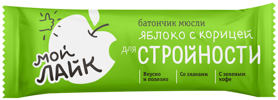 Батончик-мюсли ЛЕОВИТ Мой Лайк Для стройности, яблоко с корицей, 25г