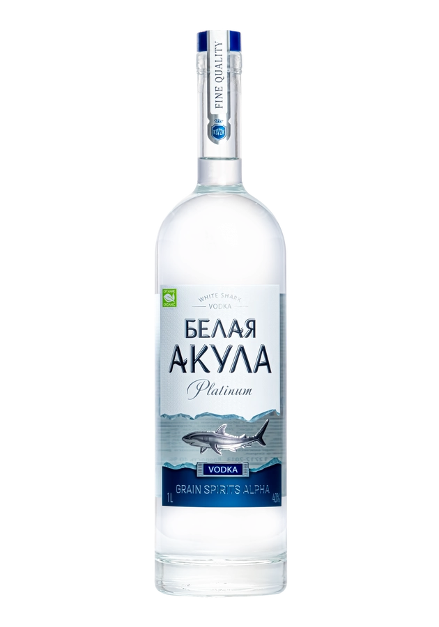 Водка БЕЛАЯ АКУЛА Platinum 40%, 1л