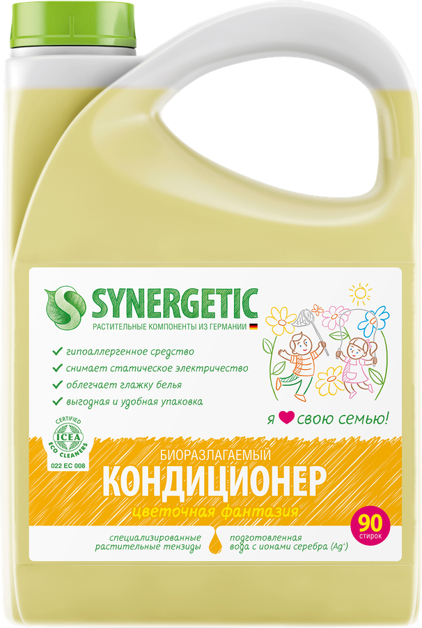 Кондиционер-ополаскиватель для белья SYNERGETIC Цветочная фантазия, 2,75л