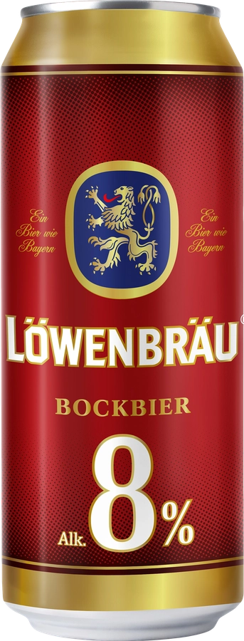 Пиво светлое LOWENBRAU Бокбир Крепкое пастеризованное 8%, 0.45л