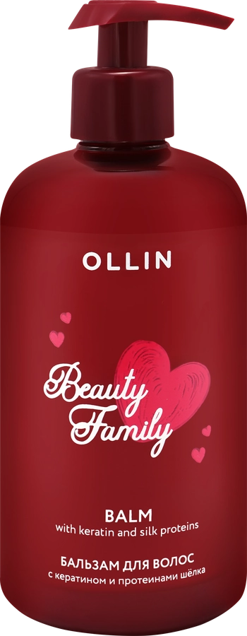 Бальзам для волос OLLIN Beauty family с кератином и протеинами шелка, 500мл