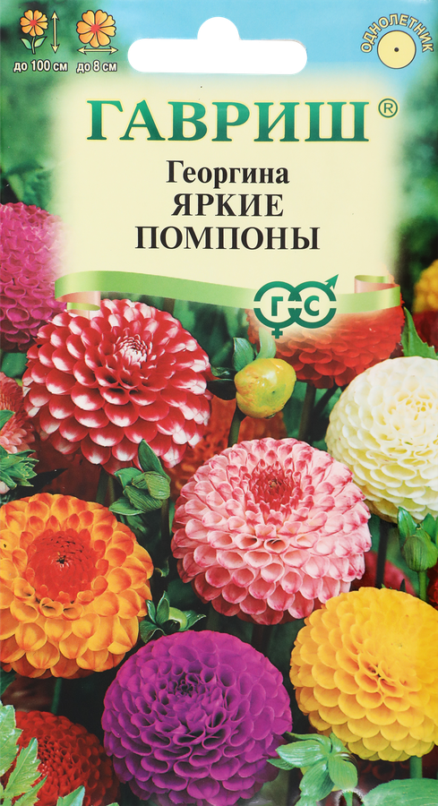 Семена ГАВРИШ Георгина Яркие помпоны, Арт. 10006617, 0,2г