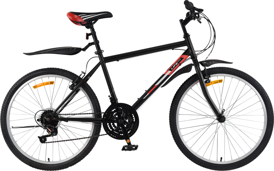 Велосипед Life 26" 18 скоростей, черно-красный, черно-бирюзовый, Арт. 
LFE26ST-M