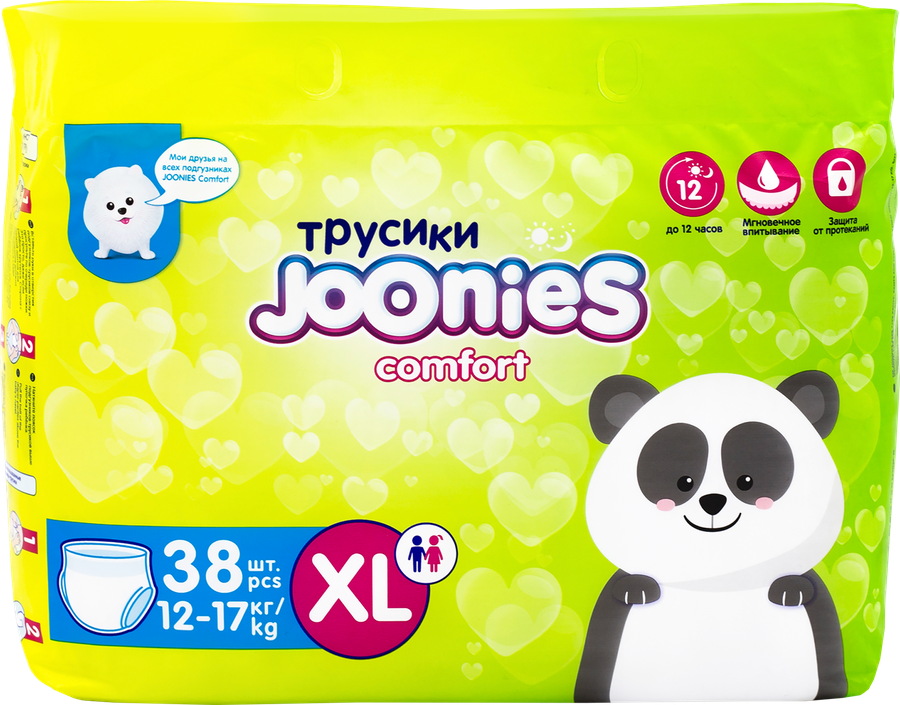 Подгузники-трусики детские JOONIES Comfort XL 12–17кг, 38шт