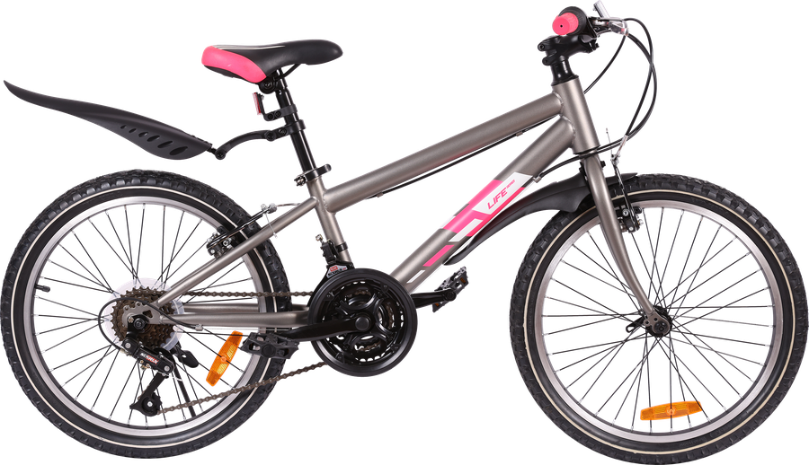 Велосипед Life 20", 18 скоростей серо-розовый, в ассортименте, Арт.  LFE20ST-U