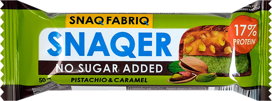 Батончик SNAQ FABRIQ Фисташка и карамель, глазированный, 50г