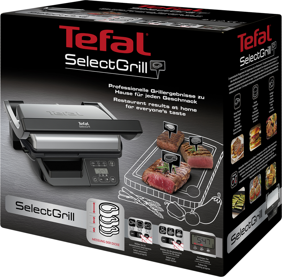 Гриль TEFAL Select, 2000Вт, антипригарное покрытие Арт. GC740B30, предпросмотр
