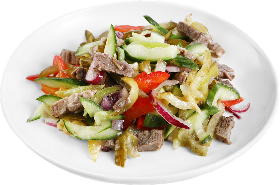 Салат ЛЕНТА FRESH Провансаль с томленой говядиной и маринованными огурчиками, весовой