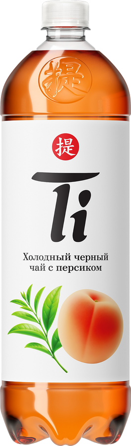 Напиток TI Холодный черный чай со вкусом персика негазированный, 1.25л
