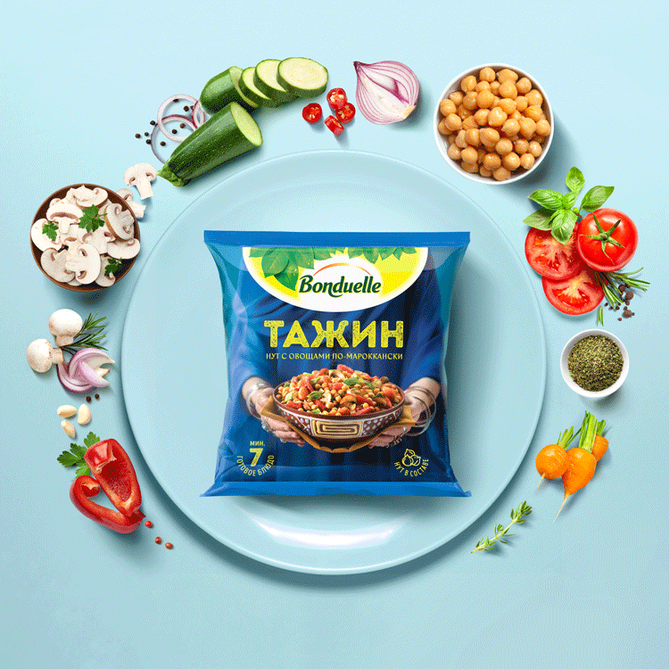 Смесь овощная BONDUELLE Тажин, нут с овощами по-мароккански, 400г, предпросмотр