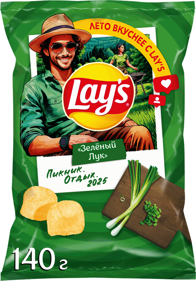 Чипсы картофельные LAY'S Молодой зеленый лук, 140г
