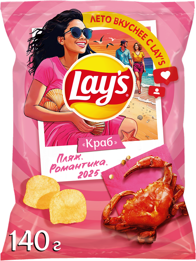 Чипсы картофельные LAY'S Краб, 140г