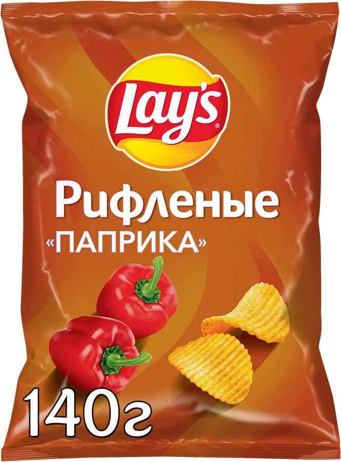 Чипсы картофельные LAY'S Рифленые Паприка, 140г