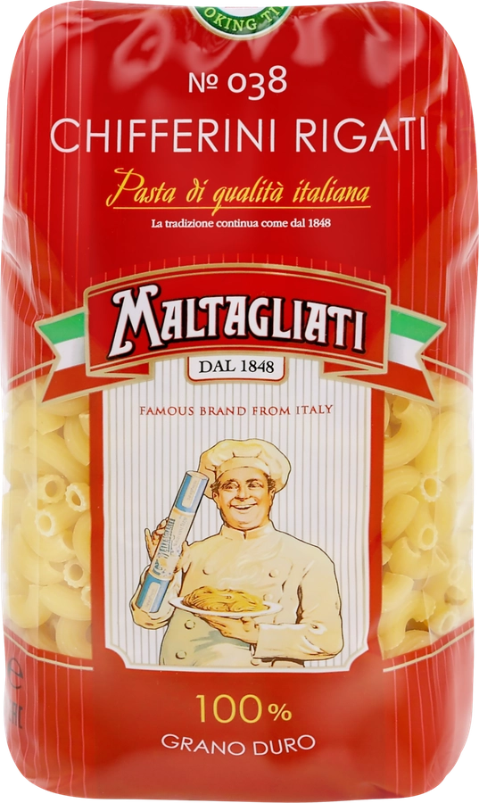 Макароны MALTAGLIATI Chifferini Rigati № 038, 450г