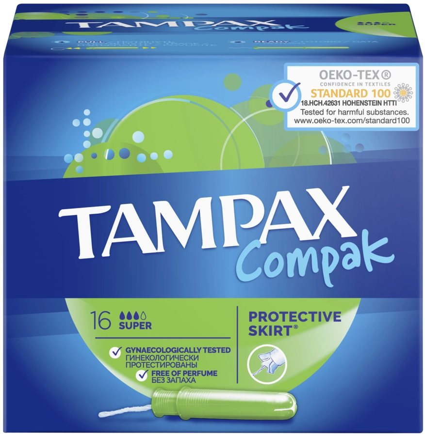 Тампоны TAMPAX Compak Super, с аппликатором, 16шт