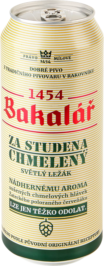 Пиво светлое BAKALAR Холодного охмеления фильтрованное пастеризованное 5,2%, 0.5л