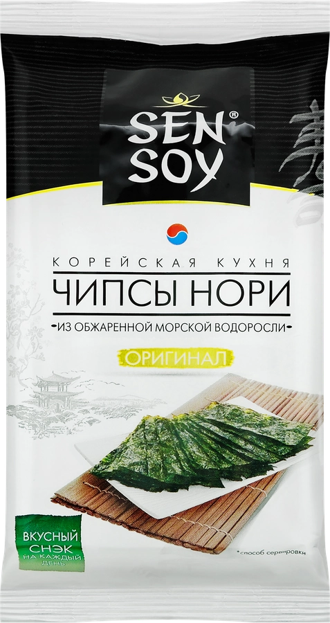 Чипсы нори SEN SOY Original, из морской водоросли Порфира, 4,5г