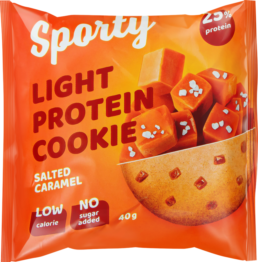 Печенье протеиновое SPORTY Protein Light Соленая карамель, 40г