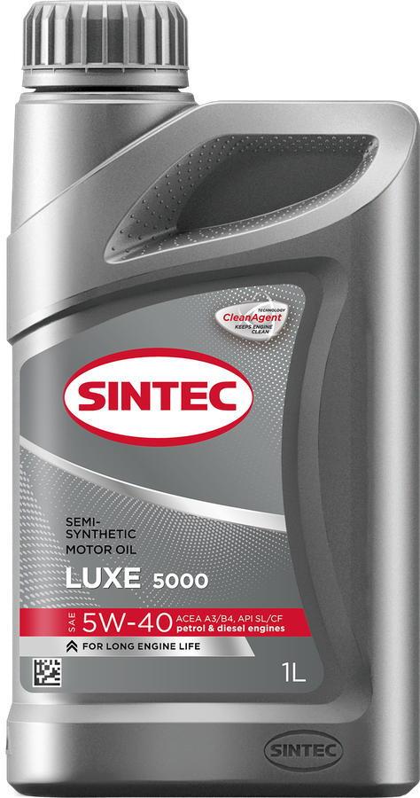 Масло моторное SINTEC Luxe 5000 5W-40 SL/CF, полусинтетическое, 1л