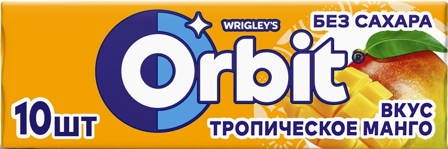 Жевательная резинка ORBIT Манго, без сахара, 13,6г