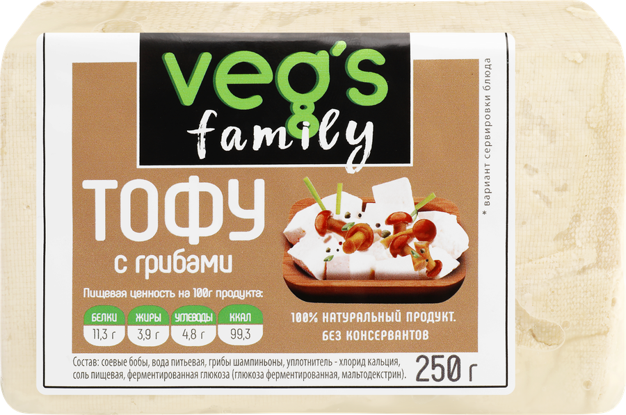 Тофу VEG`S с грибами, 250г