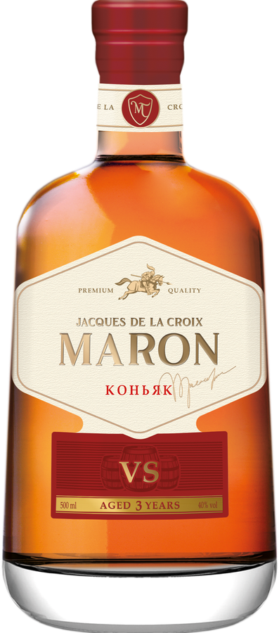 Коньяк JACQUES DE LA CROIX MARON 3 года 40%, 0.5л