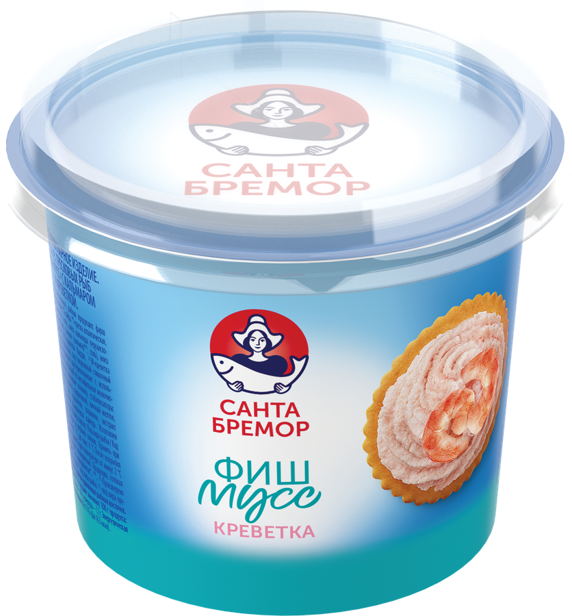 Паста из тресковых рыб САНТА БРЕМОР Фиш-мусс, с кальмаром и креветкой, 140г