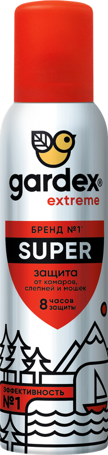 Аэрозоль от комаров и других насекомых GARDEX Extreme super, 150мл