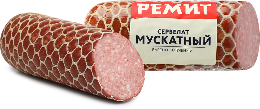 Колбаса копчено-вареная РЕМИТ Сервелат Мускатный, весовая