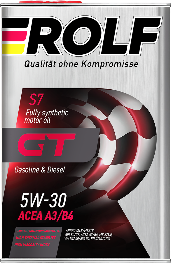 Масло моторное ROLF GT SAE 5W-30, ACEA A3/B4, синтетическое, 4л