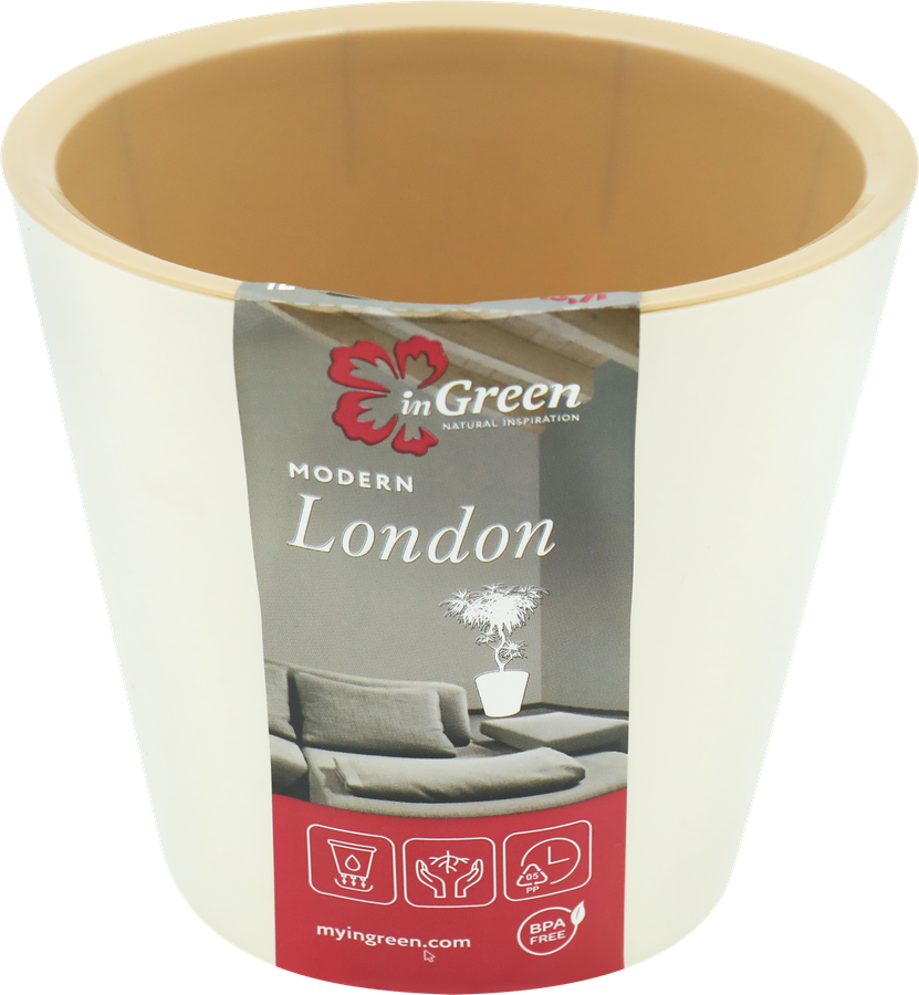 Горшок для цветов INGREEN London 1л d=12,5см, цвет сливочный, Арт. ING1552СЛ