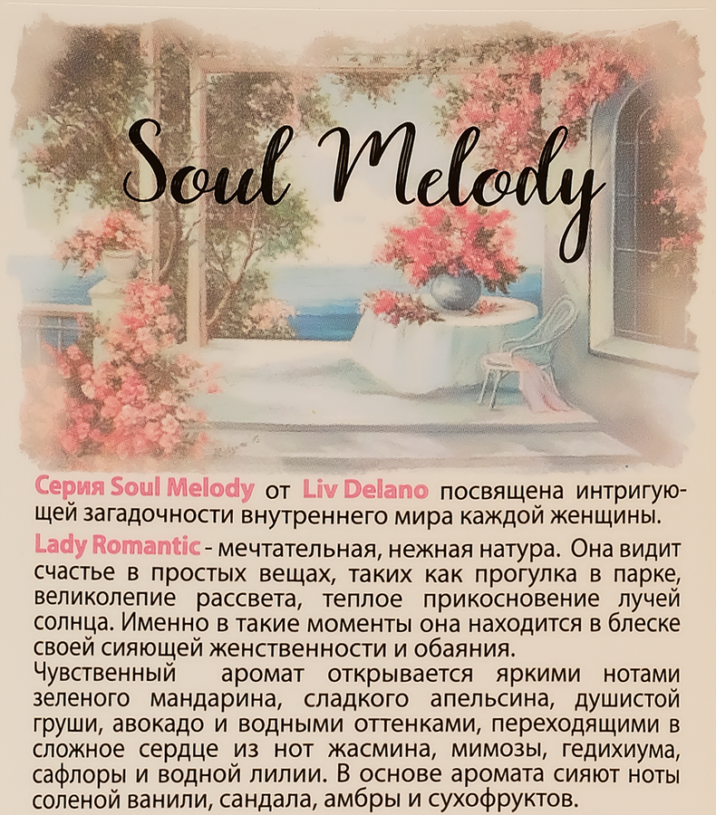 Гель для душа LIV DELANO Soul melody Lady romantic парфюмированный, 250г, предпросмотр