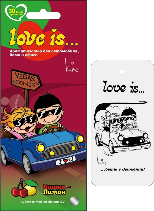 Ароматизатор AROMA RICHE Love Is с ароматом вишня-лимон/кола-лимон, подвесной