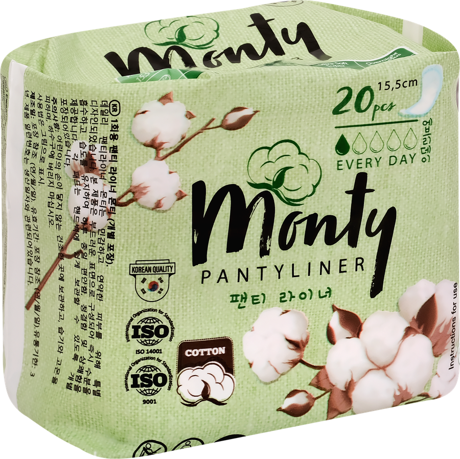 Прокладки ежедневные MONTY в индивидуальной упаковке, 20шт, превью