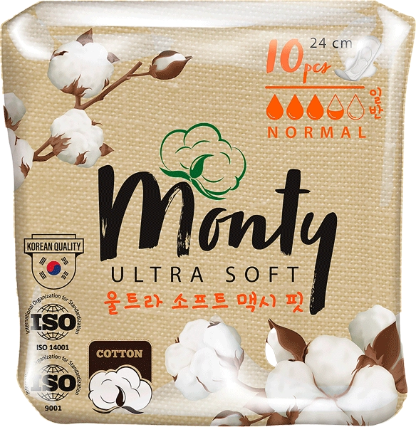 Прокладки MONTY Ultra Soft Normal Plus, 10шт