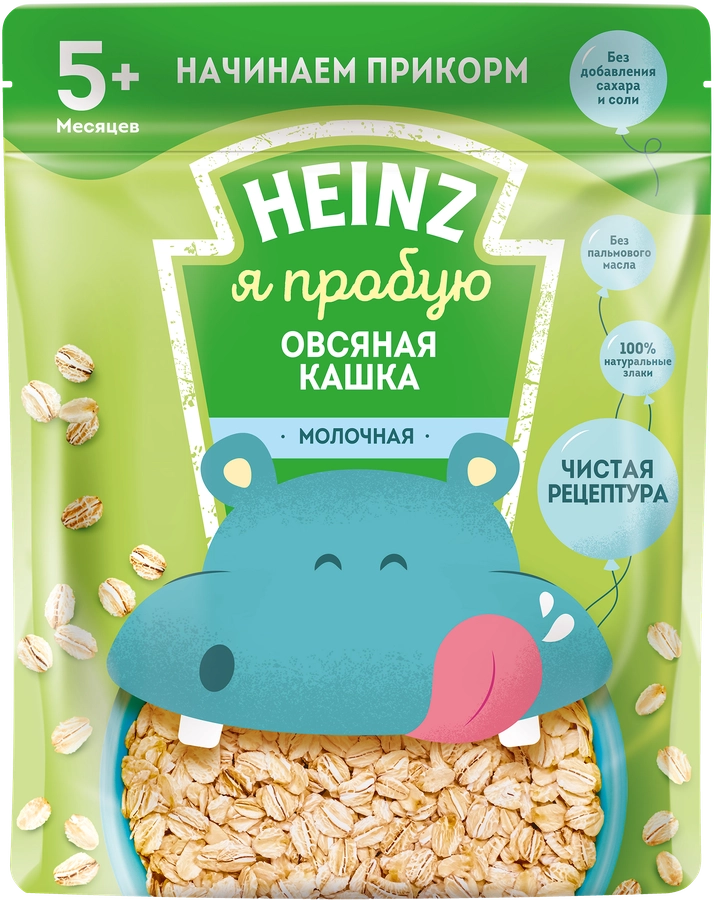 Каша овсяная HEINZ Я пробую, молочная, с 5 месяцев, 180г