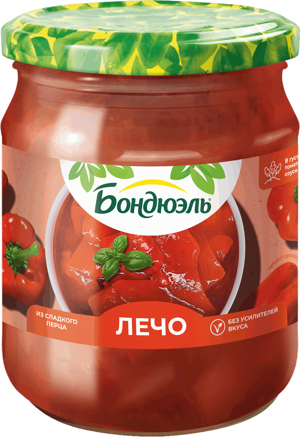 Лечо БОНДЮЭЛЬ отборный перец в томатном соусе, 520г