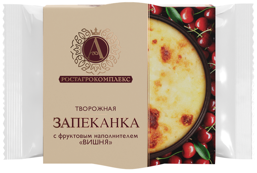 Запеканка творожная А.РОСТАГРОКОМПЛЕКС Вишня 13%, без змж, 100г