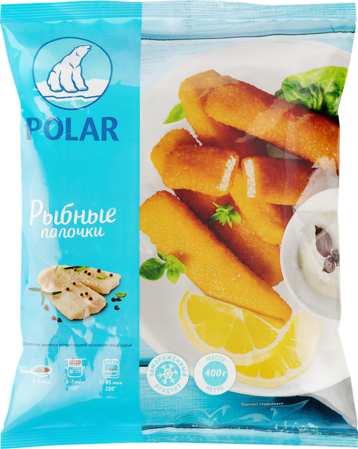 Палочки рыбные замороженные POLAR в панировке, 400г