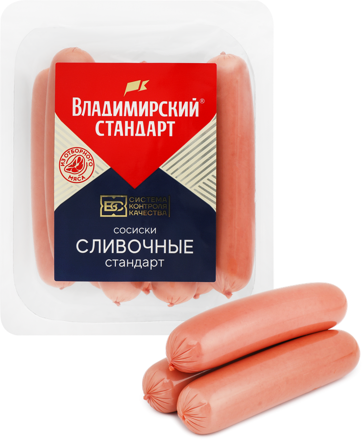 Сосиски ВЛАДИМИРСКИЙ СТАНДАРТ Сливочные стандарт, 400г