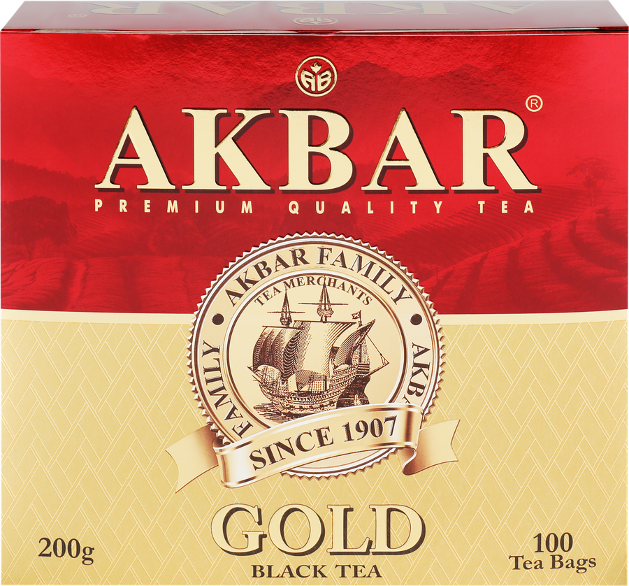 Чай черный AKBAR Голд цейлонский, 100пак