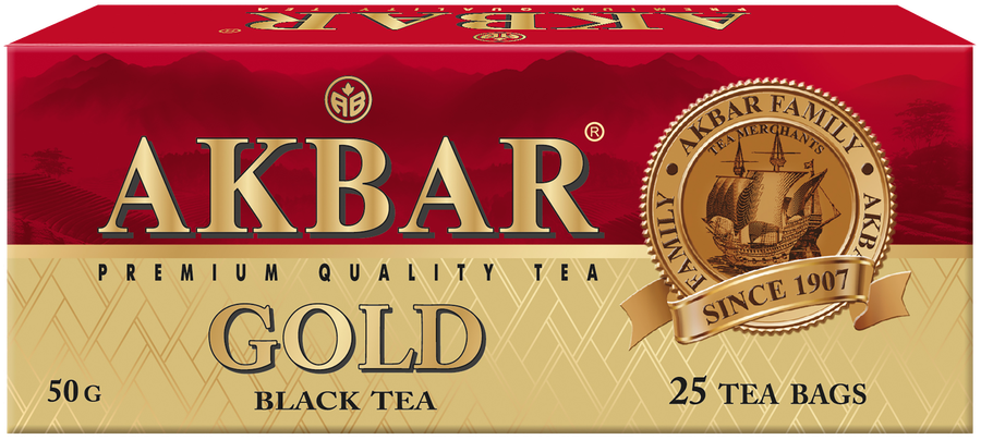 Чай черный AKBAR Gold байховый, 25пак
