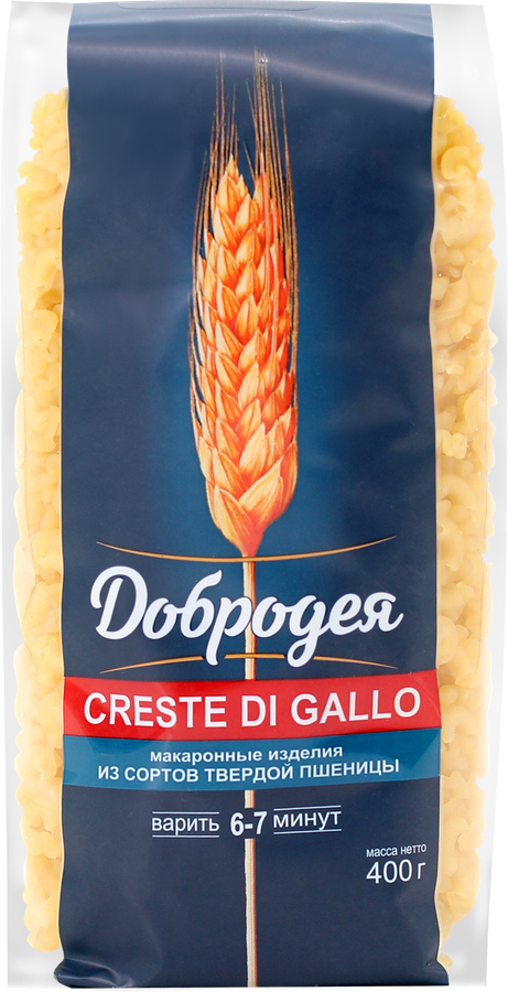 Макароны ДОБРОДЕЯ Creste di Gallo группа А, высший сорт, 400г