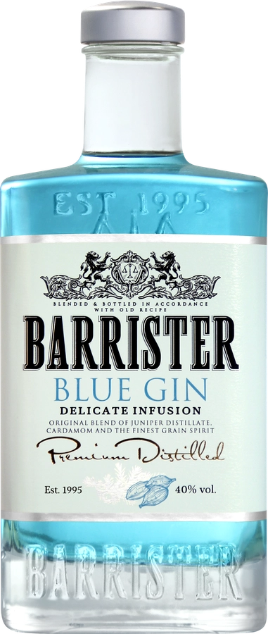 Джин BARRISTER Blue дистиллированный 40%, 0.7л