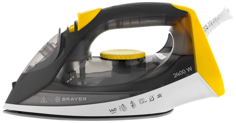 Утюг BRAYER 2400Вт, вертикальное отпаривание, антикапля, самоочистка Арт. BR4003GY