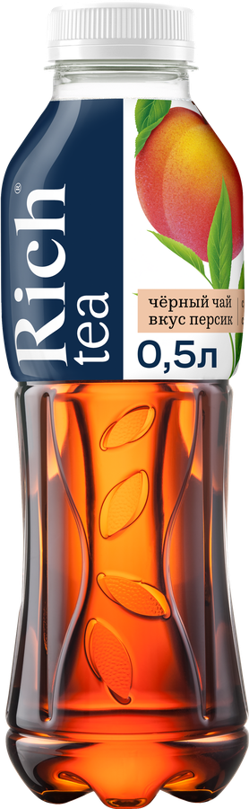 Напиток RICH Черный чай со вкусом персика, 0.5л