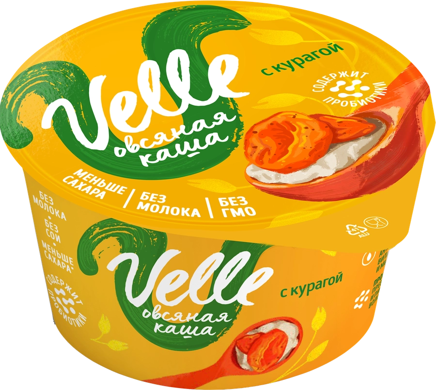 Продукт овсяный VELLE Каша с курагой ферментированный, 170г